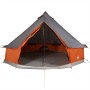 Tenda Familiare Tipi 10 Persone Grigia e Arancione Impermeabile
