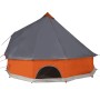 Tenda Familiare Tipi 10 Persone Grigia e Arancione Impermeabile