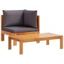 Set Divani da Giardino 4pz con Cuscini Legno Massello di Acacia