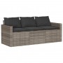 Set Divano da Giardino 6 pz con Cuscini Grigio in Polyrattan