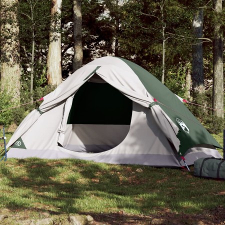 Tenda da Campeggio a Cupola per 4 Persone Verde Impermeabile