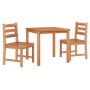 Set da Pranzo per Giardino 3 pz in Legno Massello di Teak