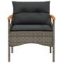 Set Divani da Giardino 3 pz con Cuscini Grigio in Polyrattan