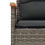 Set Divani da Giardino 3 pz con Cuscini Grigio in Polyrattan