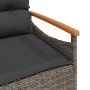 Set Divani da Giardino 3 pz con Cuscini Grigio in Polyrattan