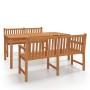 Set da Pranzo per Giardino 3 pz in Legno Massello di Teak