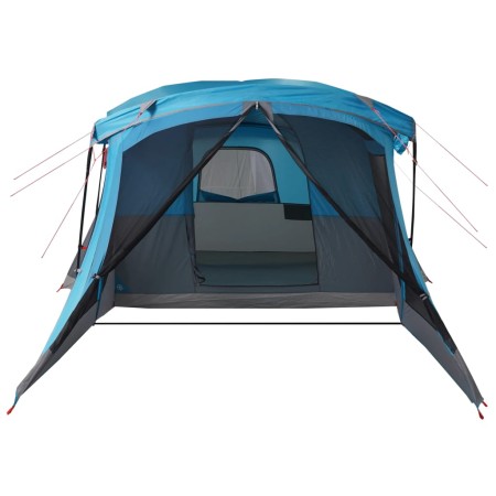 Tenda da Campeggio con Portico per 4 Persone Blu Impermeabile