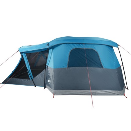 Tenda da Campeggio con Portico per 4 Persone Blu Impermeabile