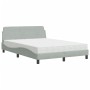 Letto con Materasso Grigio Chiaro 120x200 cm in Velluto