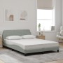 Letto con Materasso Grigio Chiaro 120x200 cm in Velluto