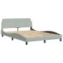 Letto con Materasso Grigio Chiaro 120x200 cm in Velluto