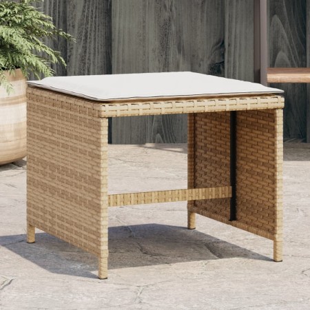 Sgabelli Giardino con Cuscini 4pz Beige 40x40x35 cm Polyrattan