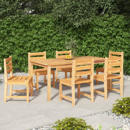 Set da Pranzo da Giardino 7 pz in Legno Massello di Teak