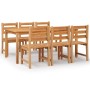 Set da Pranzo da Giardino 7 pz in Legno Massello di Teak