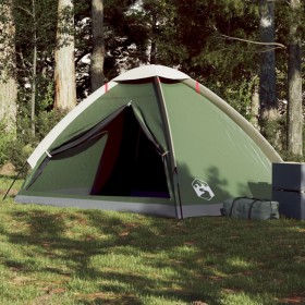 Tenda da Campeggio a Cupola per 4 Persone Verde Impermeabile