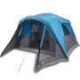 Tenda da Campeggio con Portico per 4 Persone Blu Impermeabile