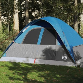 Tenda da Campeggio a Cupola per 4 Persone Blu Impermeabile