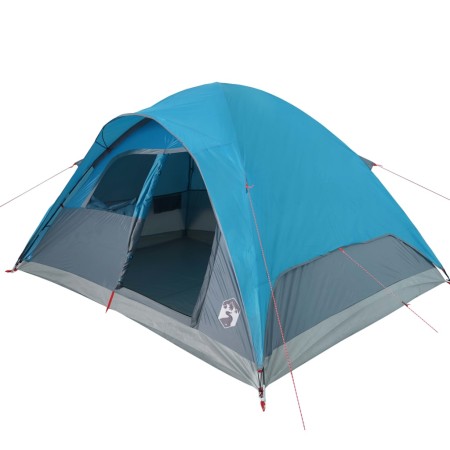 Tenda da Campeggio a Cupola per 4 Persone Blu Impermeabile