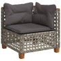 Set Divani da Giardino 7 pz con Cuscini Grigio in Polyrattan