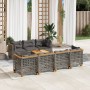 Set Divano da Giardino 8 pz con Cuscini Grigio in Polyrattan