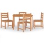 Set da Pranzo per Giardino 5 pz in Legno Massello di Teak