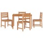 Set da Pranzo per Giardino 5 pz in Legno Massello di Teak