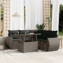 Set Divano da Giardino 6 pz con Cuscini Grigio in Polyrattan