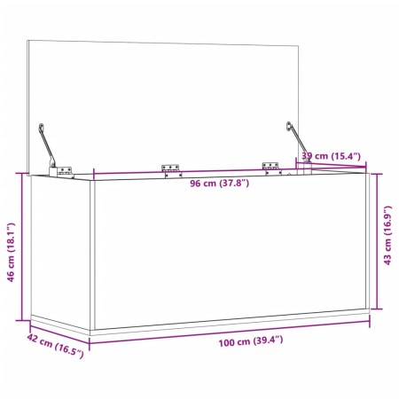 Contenitore Grigio Sonoma 100x42x46 cm Legno Multistrato