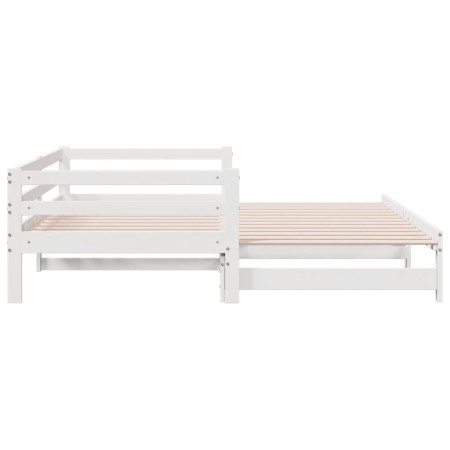 Divano Letto con Letto Estraibile Bianco 90x200cm Massello Pino