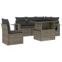 Set Divano da Giardino 6 pz con Cuscini Grigio in Polyrattan