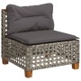 Set Divano da Giardino 10 pz con Cuscini Grigio in Polyrattan