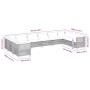 Set Divano da Giardino 10 pz con Cuscini Grigio in Polyrattan