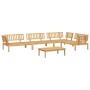 Set Divano Pallet da Giardino 5 pz in Legno Massello di Acacia