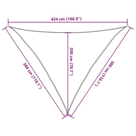 Vela Parasole Sabbia 3x3x4,24 m 100% Poliestere Oxford