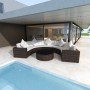 Set Divani da Giardino 6 pz con Cuscini in Polyrattan Marrone