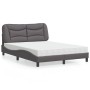 Letto con Materasso Grigio 140x200 cm in Similpelle