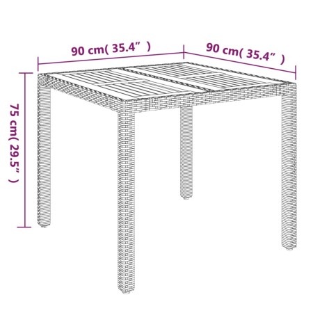 Set da Pranzo da Giardino 5 pz con Cuscini in Polyrattan Grigio