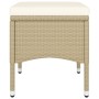 Set Bistrot da Giardino 5 pz Polyrattan e Vetro Temperato Beige