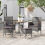 Set Divani da Giardino 5 pz in Polyrattan Grigio