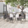 Set Divani da Giardino 5 pz in Polyrattan Grigio