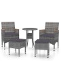 Set Divani da Giardino 5 pz in Polyrattan Grigio