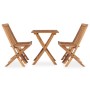 Set da Pranzo da Giardino 5 pz Pieghevole in Massello di Teak