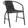 Set Mobili da Pranzo per Giardino 5 pz Nero