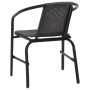 Set Mobili da Pranzo per Giardino 5 pz Nero