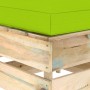 Ottomana Modulare con Cuscino in Legno Impregnato Verde