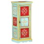 Credenza Alta Dipinta a Mano 40x30x90 cm in Massello di Mango