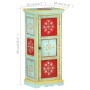 Credenza Alta Dipinta a Mano 40x30x90 cm in Massello di Mango
