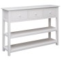 Credenza Bianca 108x30x76 cm in Legno Massello di Paulownia