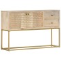 Credenza Oro 120x30x75 cm Legno Massello di Mango