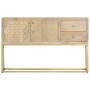 Credenza Oro 120x30x75 cm Legno Massello di Mango